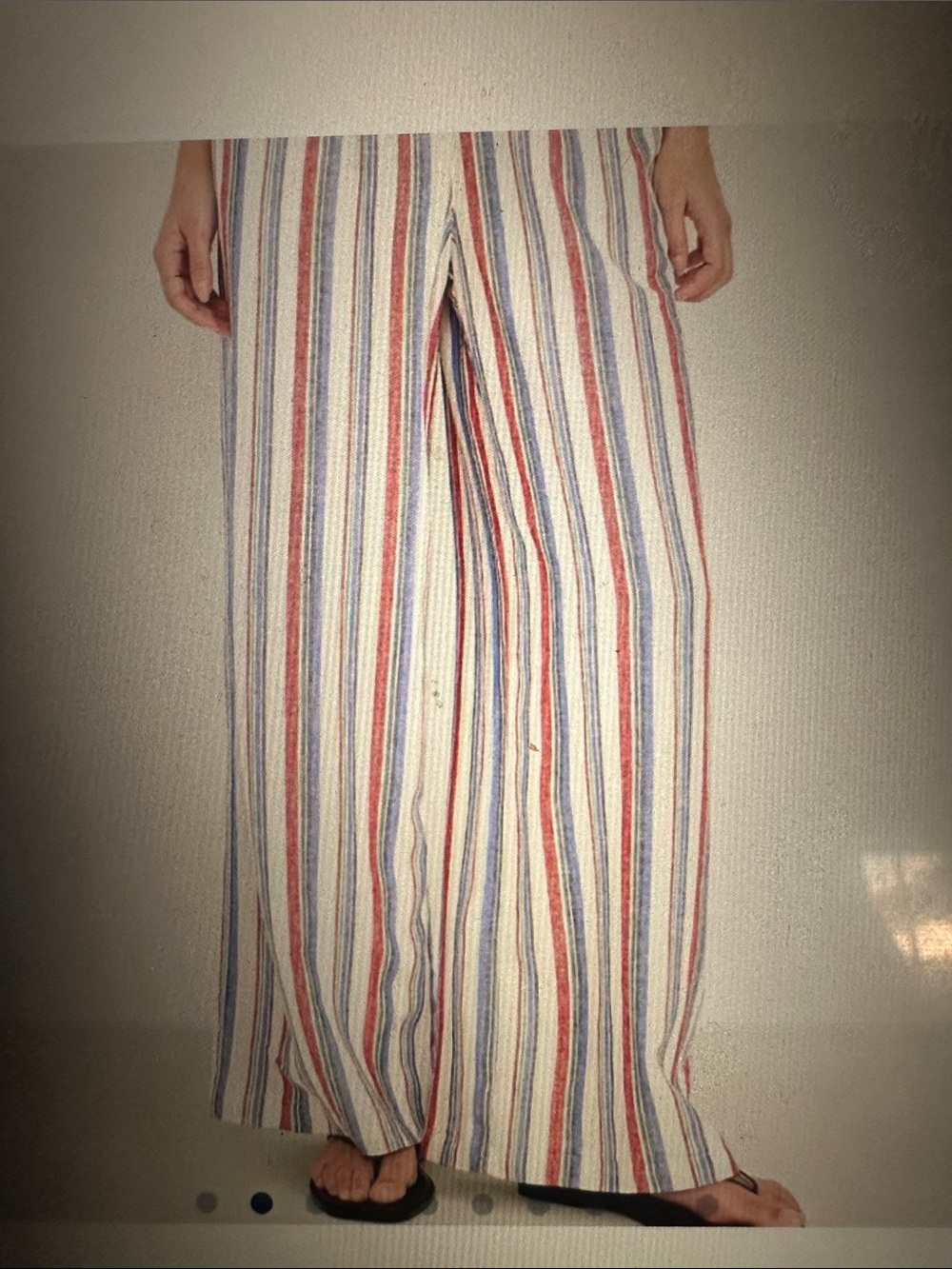 Old Navy Wide-Leg Striped Cotton Pants - Multicolor, size Medium